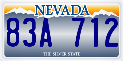 NV license plate 83A712