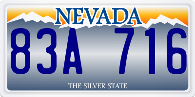 NV license plate 83A716