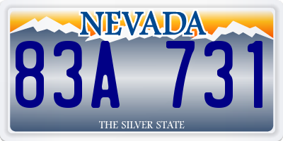 NV license plate 83A731