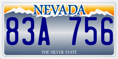 NV license plate 83A756
