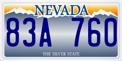 NV license plate 83A760