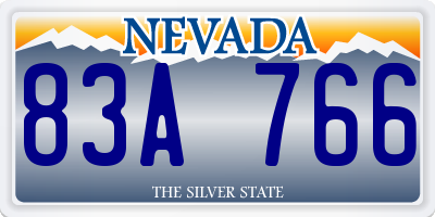 NV license plate 83A766