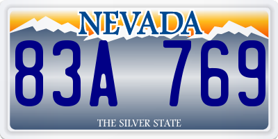 NV license plate 83A769