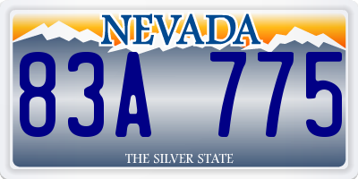 NV license plate 83A775