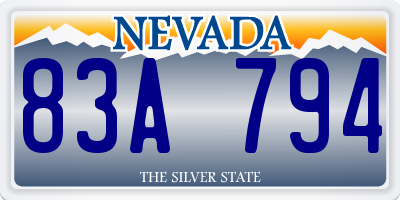 NV license plate 83A794