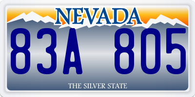 NV license plate 83A805