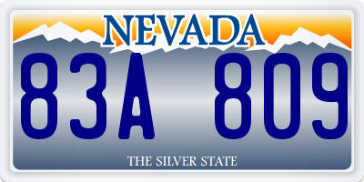 NV license plate 83A809