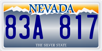 NV license plate 83A817