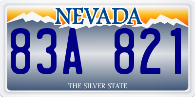 NV license plate 83A821
