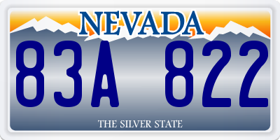 NV license plate 83A822