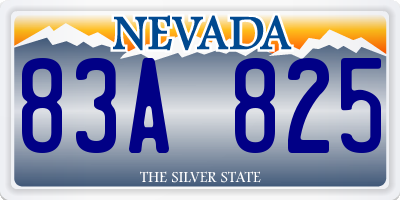 NV license plate 83A825