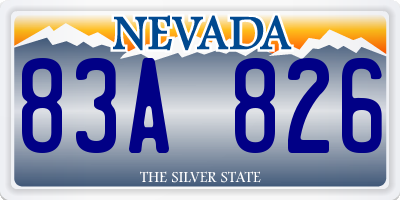 NV license plate 83A826