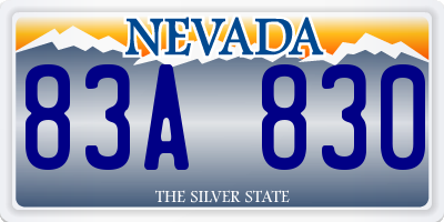 NV license plate 83A830