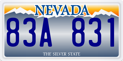 NV license plate 83A831