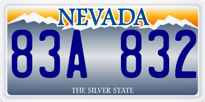 NV license plate 83A832
