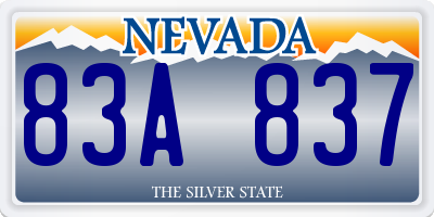 NV license plate 83A837