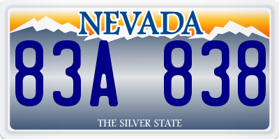 NV license plate 83A838