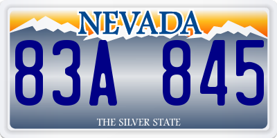 NV license plate 83A845