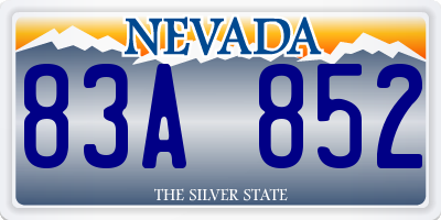 NV license plate 83A852
