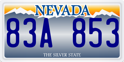 NV license plate 83A853