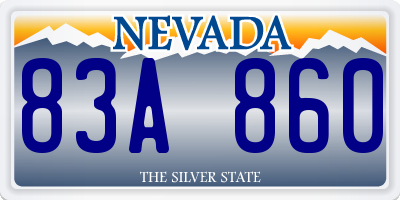 NV license plate 83A860