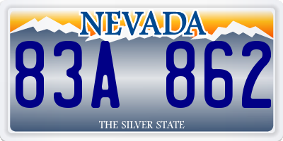 NV license plate 83A862