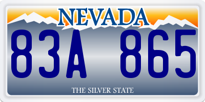 NV license plate 83A865