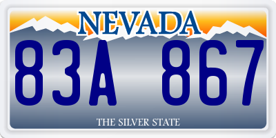 NV license plate 83A867