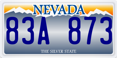 NV license plate 83A873