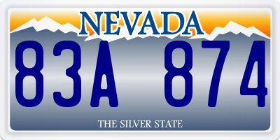 NV license plate 83A874
