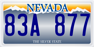 NV license plate 83A877