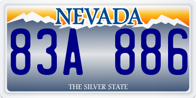 NV license plate 83A886