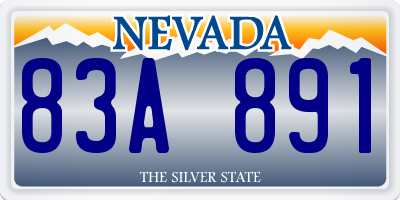 NV license plate 83A891