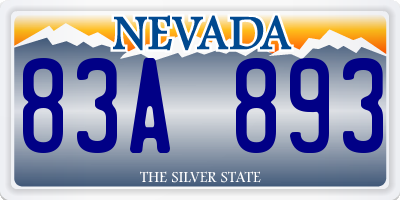 NV license plate 83A893