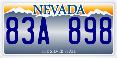 NV license plate 83A898