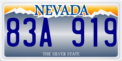 NV license plate 83A919
