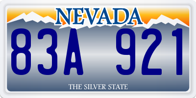 NV license plate 83A921