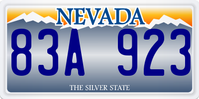 NV license plate 83A923