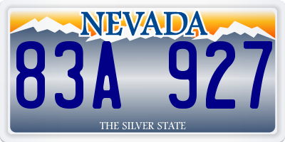 NV license plate 83A927