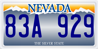 NV license plate 83A929