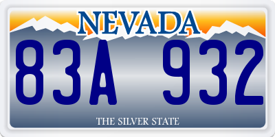 NV license plate 83A932