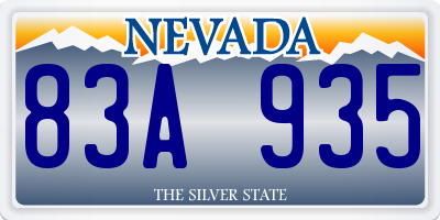 NV license plate 83A935