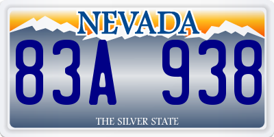 NV license plate 83A938