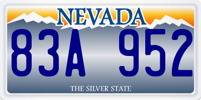 NV license plate 83A952