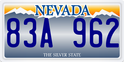 NV license plate 83A962