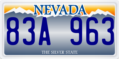 NV license plate 83A963
