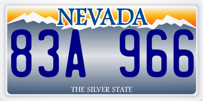 NV license plate 83A966