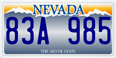 NV license plate 83A985