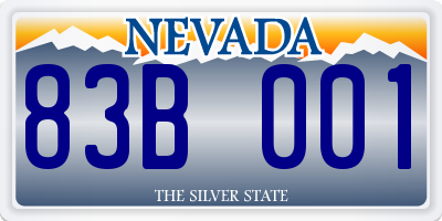 NV license plate 83B001