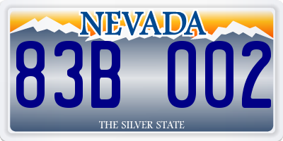 NV license plate 83B002